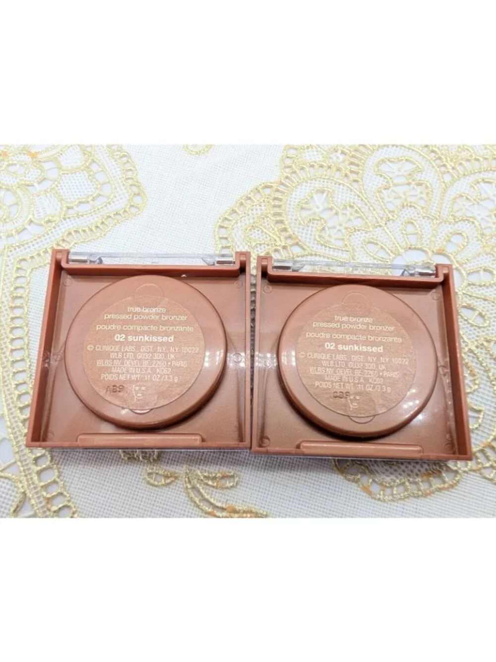 Set 2 Clinique Bronzer 02 Sunkissed True Bronze Pressed Powder 3.3g .11 Oz